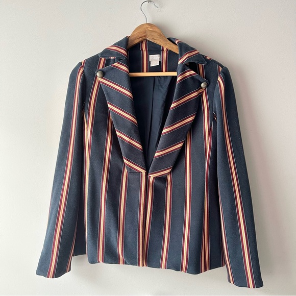 Chico's Jackets & Blazers - Chicos Striped Twill Ponte Blazer